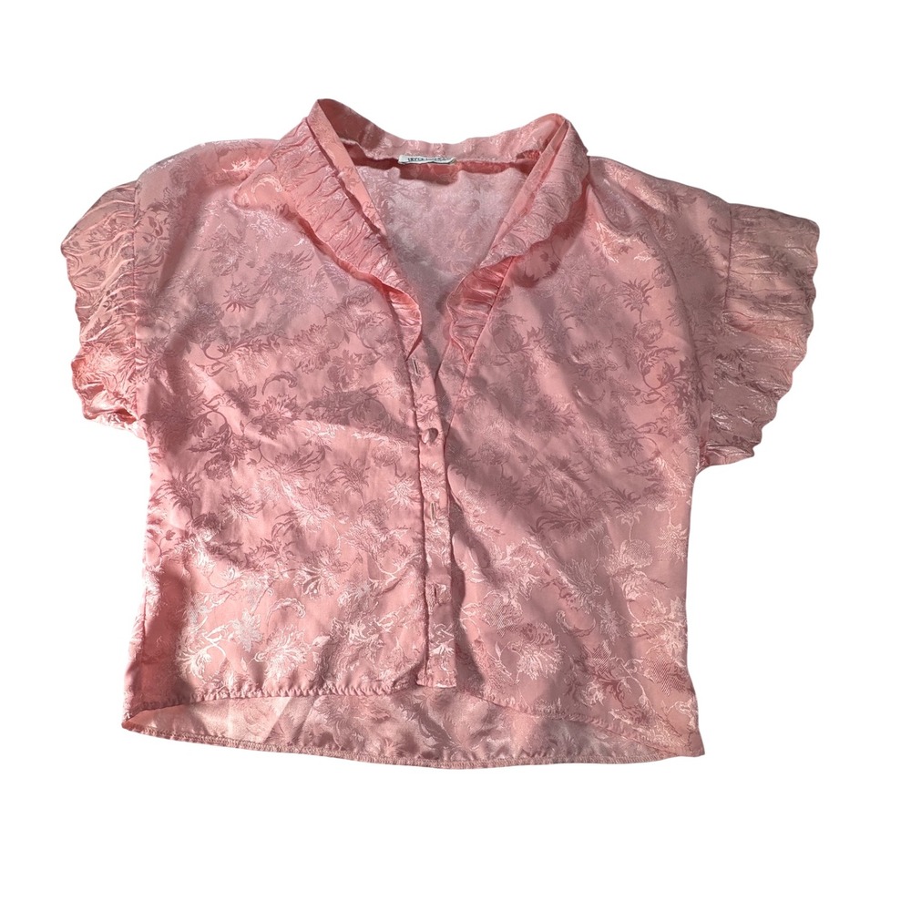 Lily of France Sleepwear‎ Pink Floral Satin top see description